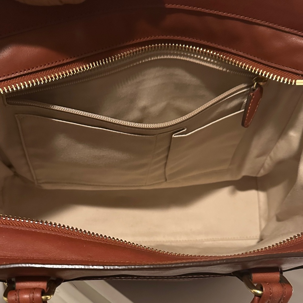 Coach Tan Leather Tote Bag - Picture 11 of 14